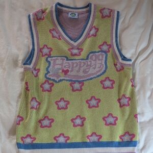 Happy Star Patterned Kids Sleeveless Top